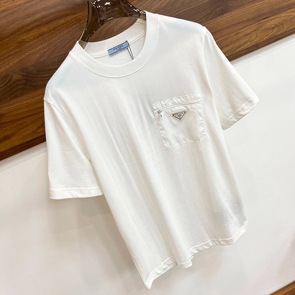 注目★プラダ Re-Nylon ジャージーTシャツ コピー トライアングルロゴ メンズ puq30796